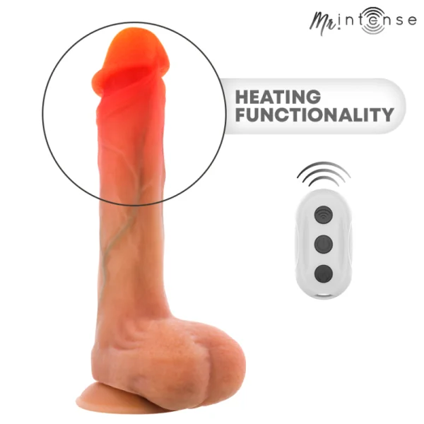 Mr Bradley Silikon-Vibrationsdildo mit Wärmeeffekt und Fernbedienung 21 cm -Ø- 4,2 cm von Mr. Intense High Tech