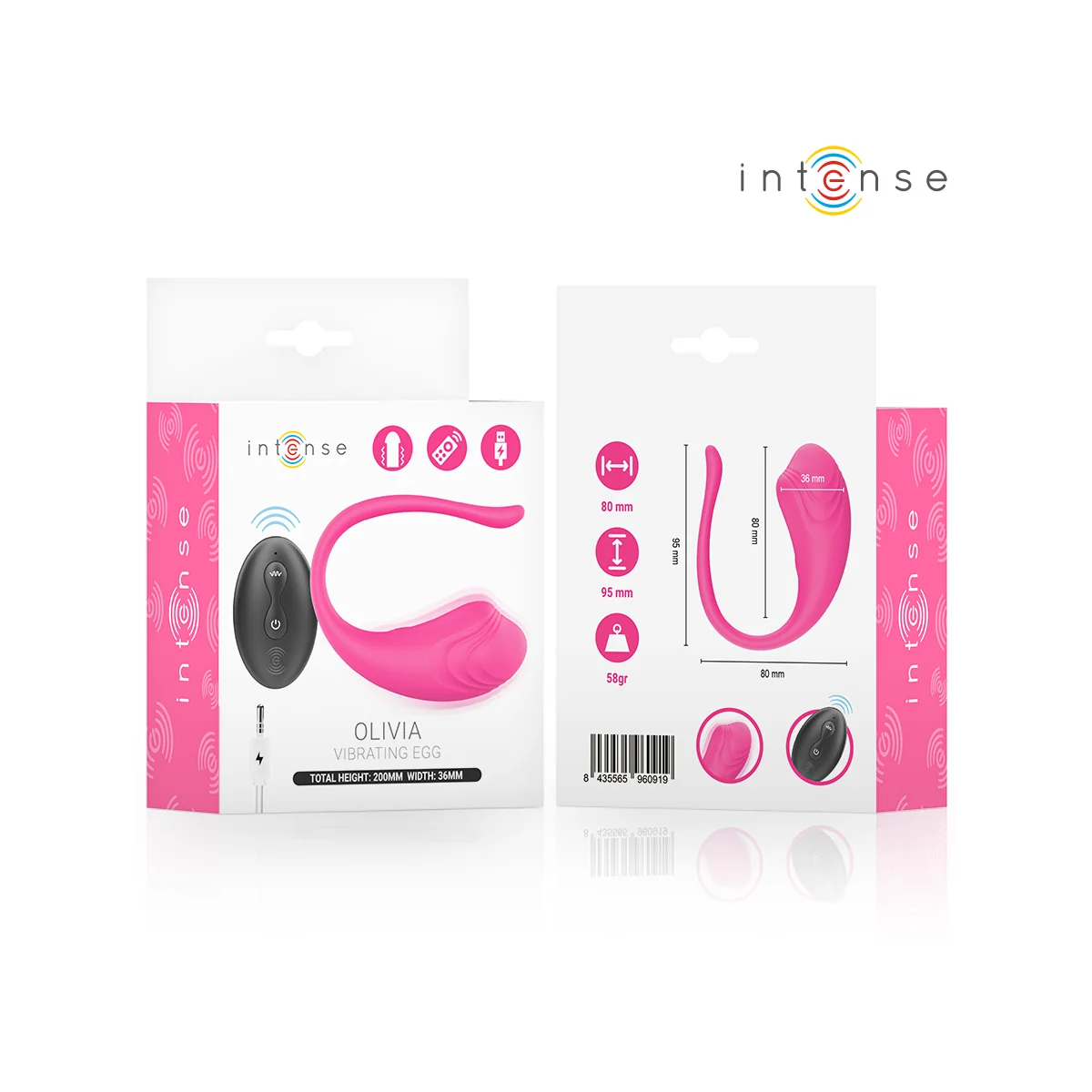 Olivia Pink Vibrations-Ei mit Fernbedienung von Intense Remote Control