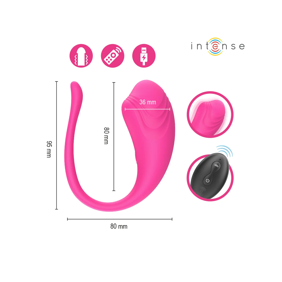 Olivia Pink Vibrations-Ei mit Fernbedienung von Intense Remote Control