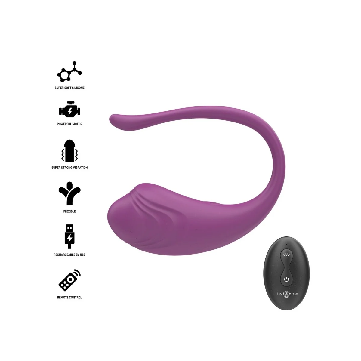 Olivia Purple Vibrations-Ei mit Fernbedienung von Intense Remote Control