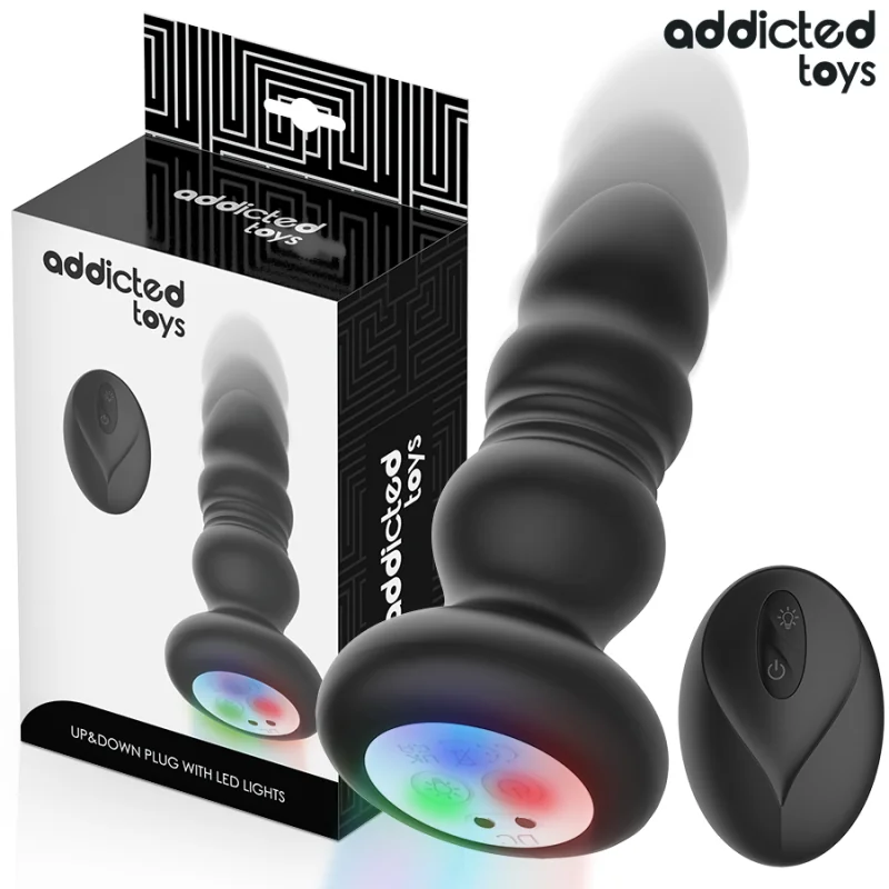 Rotierender Vibrierender Analplug mit Led-Licht und mit Fernbedienung von Addicted Toys | Fesselliebe.de
