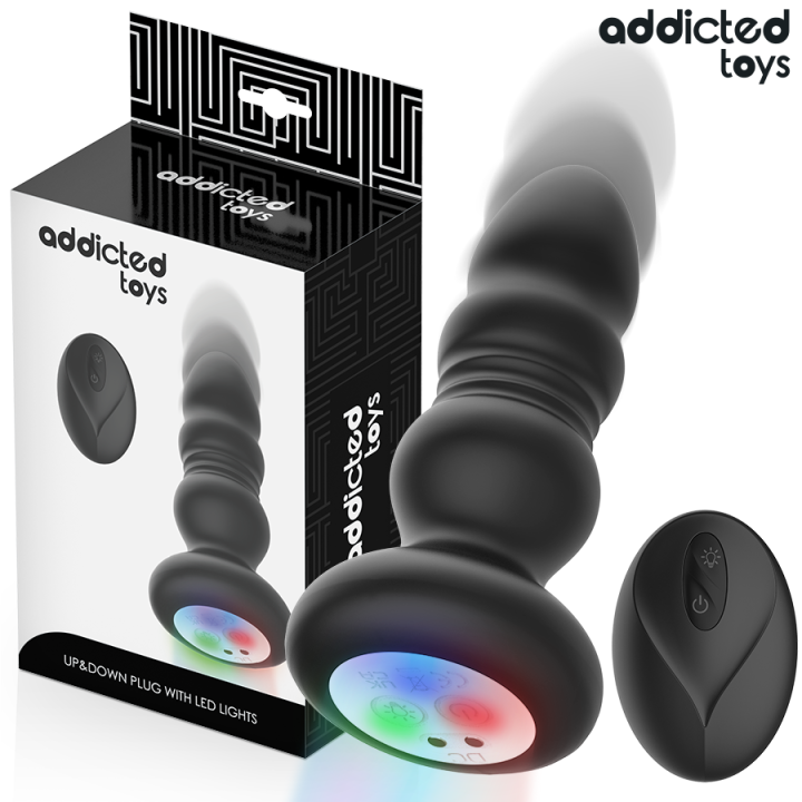 Rotierender Vibrierender Analplug mit Led-Licht und mit Fernbedienung von Addicted Toys | Fesselliebe.de