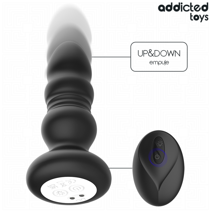 Rotierender Vibrierender Analplug mit Led-Licht und mit Fernbedienung von Addicted Toys | Fesselliebe.de