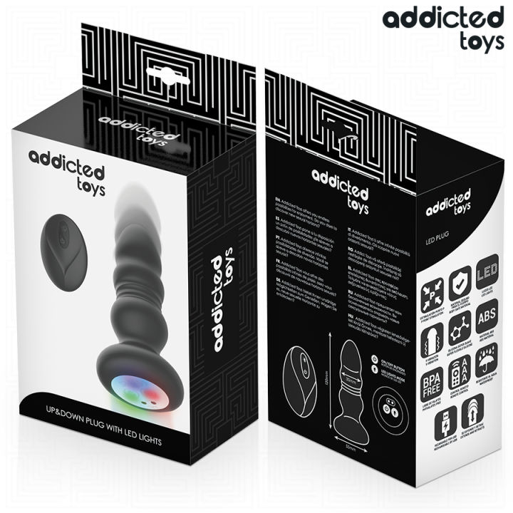 Rotierender Vibrierender Analplug mit Led-Licht und mit Fernbedienung von Addicted Toys | Fesselliebe.de