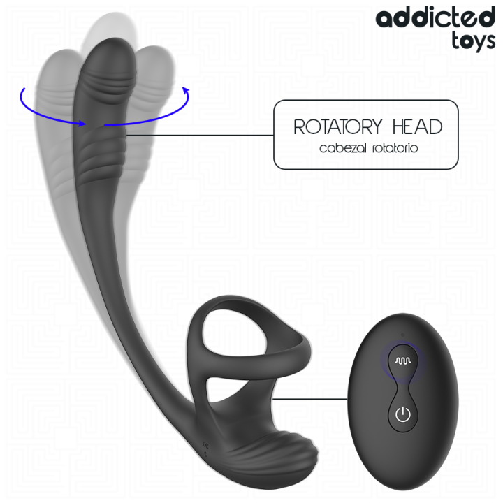 Analplug mit Vibration, 360°-Wellung und Hodenstimulator von Addicted Toys | Fesselliebe.de