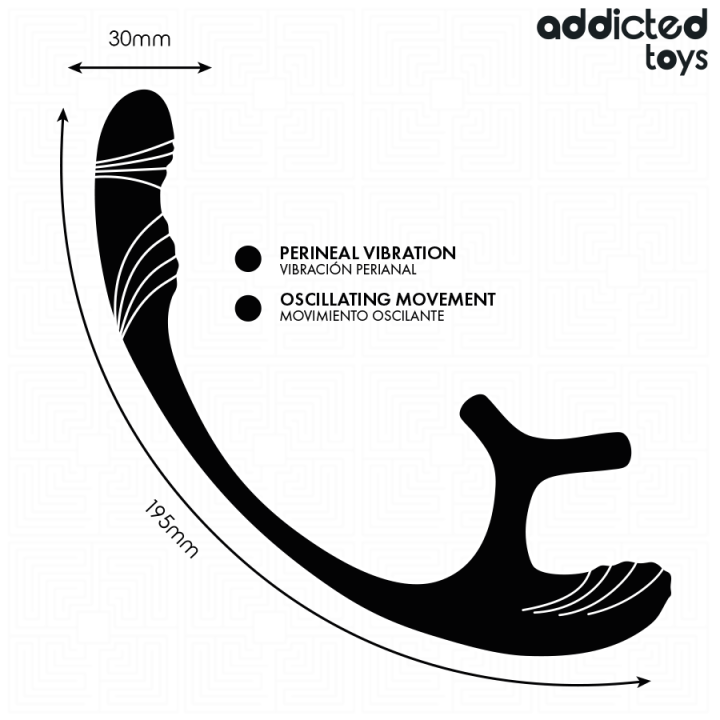 Analplug mit Vibration, 360°-Wellung und Hodenstimulator von Addicted Toys | Fesselliebe.de