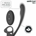 Analplug mit Vibration, 360°-Wellung und Hodenstimulator von Addicted Toys