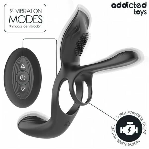Doppelter Penisring mit Klitorisstimulator von Addicted Toys | Fesselliebe.de