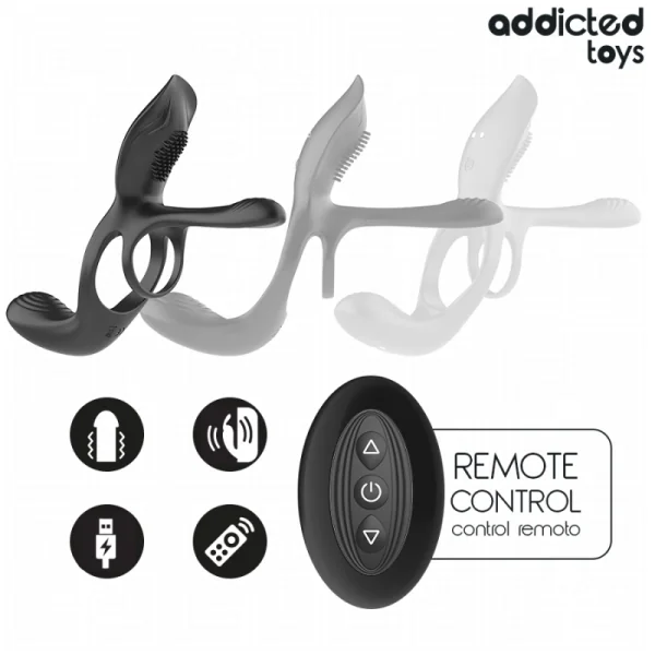 Doppelter Penisring mit Klitorisstimulator von Addicted Toys | Fesselliebe.de