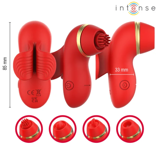 Patty-Stimulator mit 4 Aufsätzen, Saug-, Kletter-, Kitzel- und Leckfunktion von Intense Fun | Fesselliebe.de