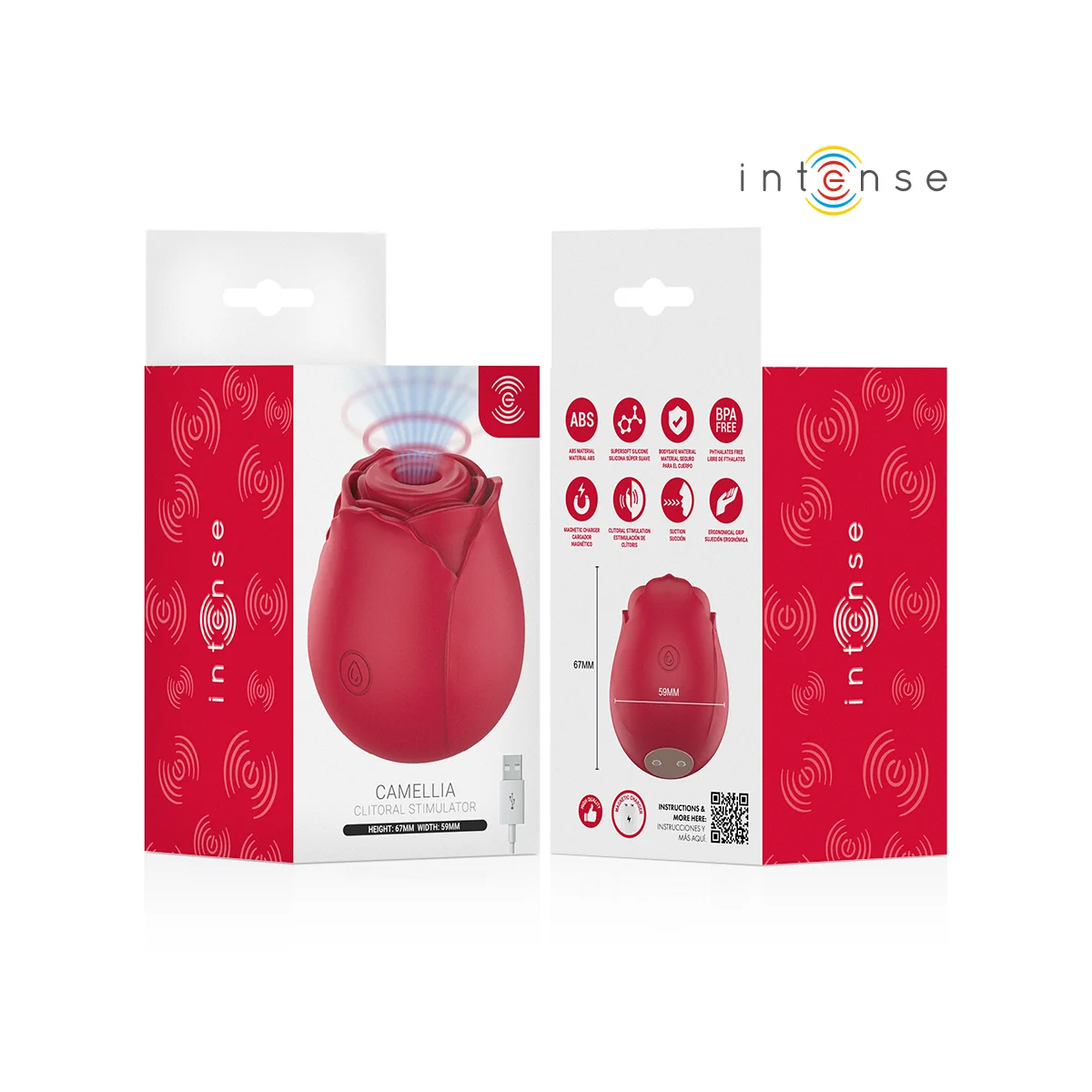 Camellia Klitoralsaugspotine Rose Von Waves Bordeaux von Intense High Tech