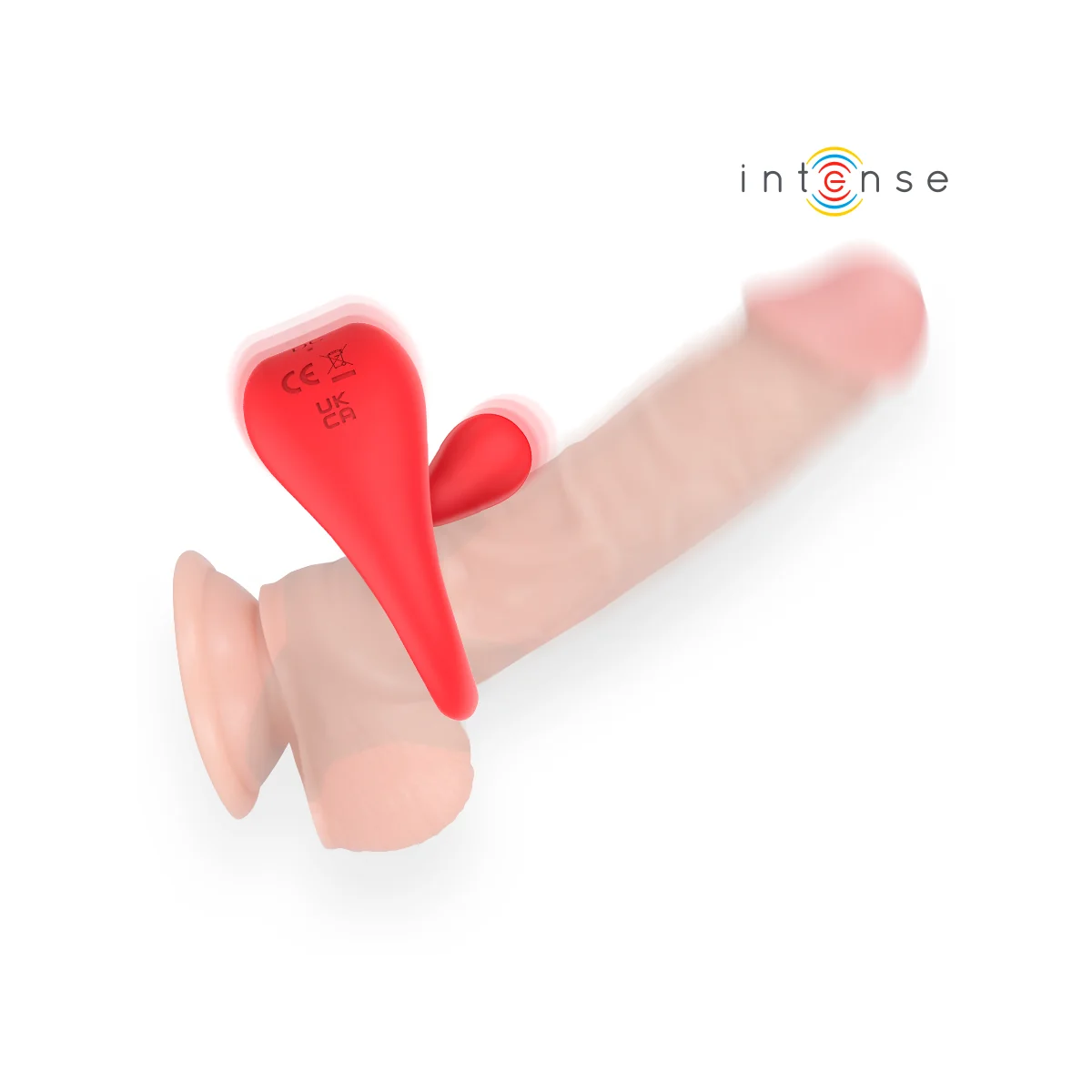 Russell Anillo Vibrador Con Estimulación De Clítoris Rojo von Intense For Him