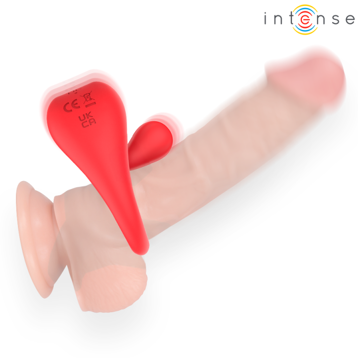 Russell Anillo Vibrador Con Estimulación De Clítoris Rojo von Intense For Him
