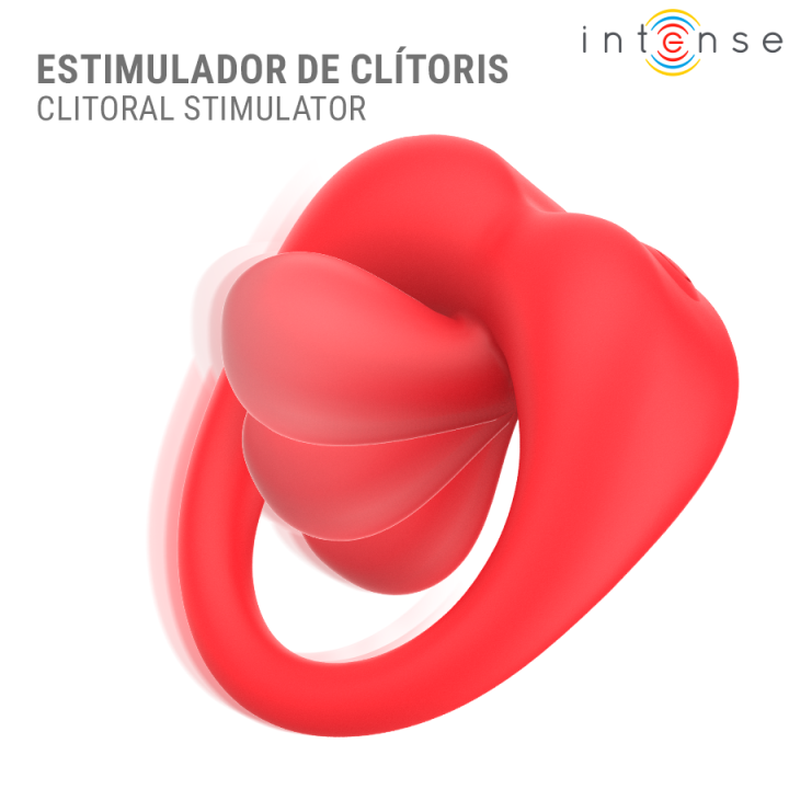 Russell Anillo Vibrador Con Estimulación De Clítoris Rojo von Intense For Him