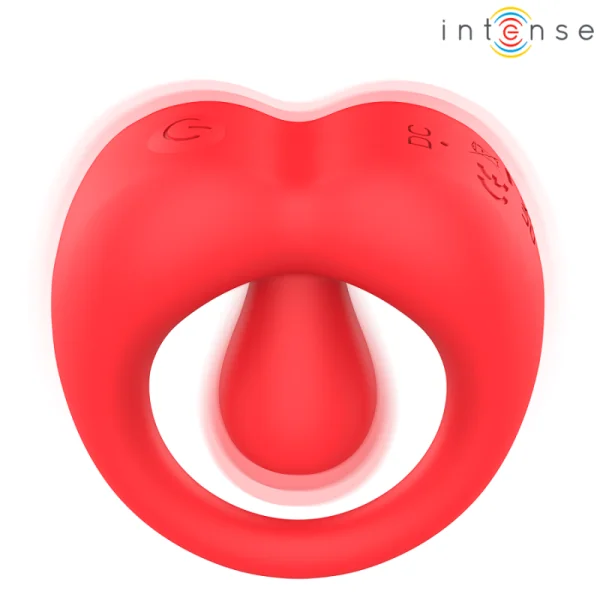 Russell Anillo Vibrador Con Estimulación De Clítoris Rojo von Intense For Him