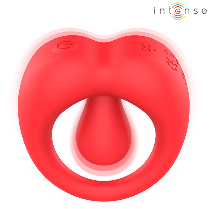 Russell Anillo Vibrador Con Estimulación De Clítoris Rojo von Intense For Him