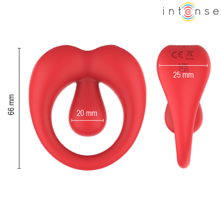 Russell Anillo Vibrador Con Estimulación De Clítoris Rojo von Intense For Him