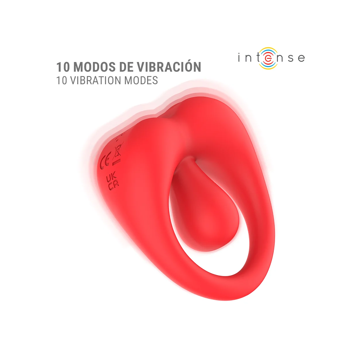 Russell Anillo Vibrador Con Estimulación De Clítoris Rojo von Intense For Him