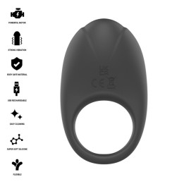Merlotte Anillo Vibrador Con Estimulación De Clítoris Negro von Intense For Him