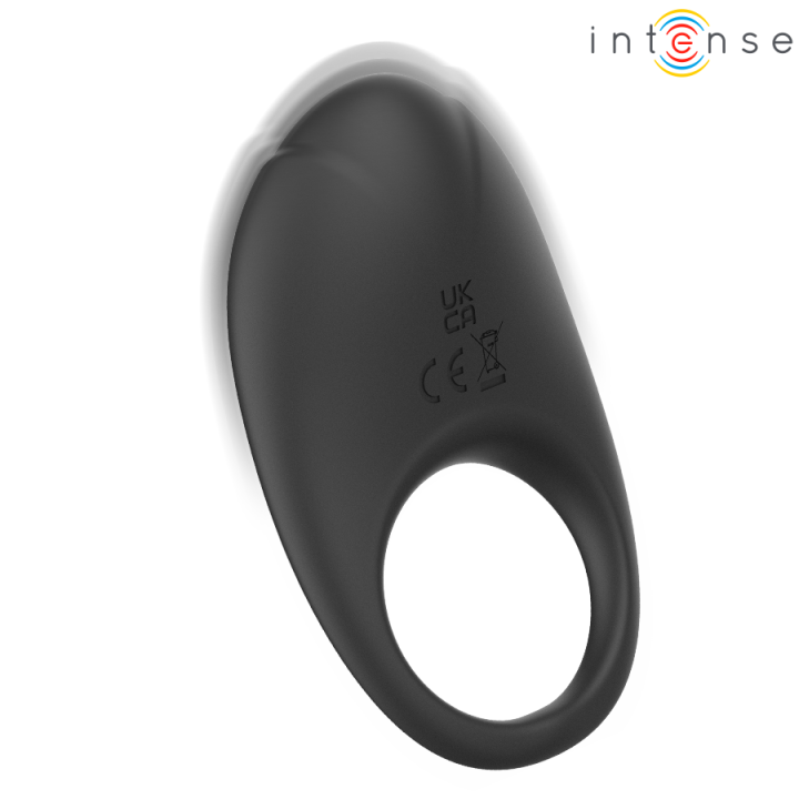 Merlotte Anillo Vibrador Con Estimulación De Clítoris Negro von Intense For Him