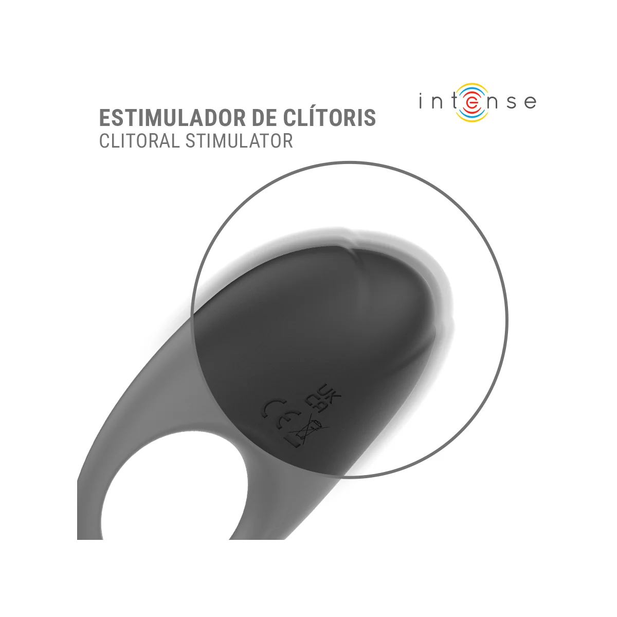 Merlotte Anillo Vibrador Con Estimulación De Clítoris Negro von Intense For Him