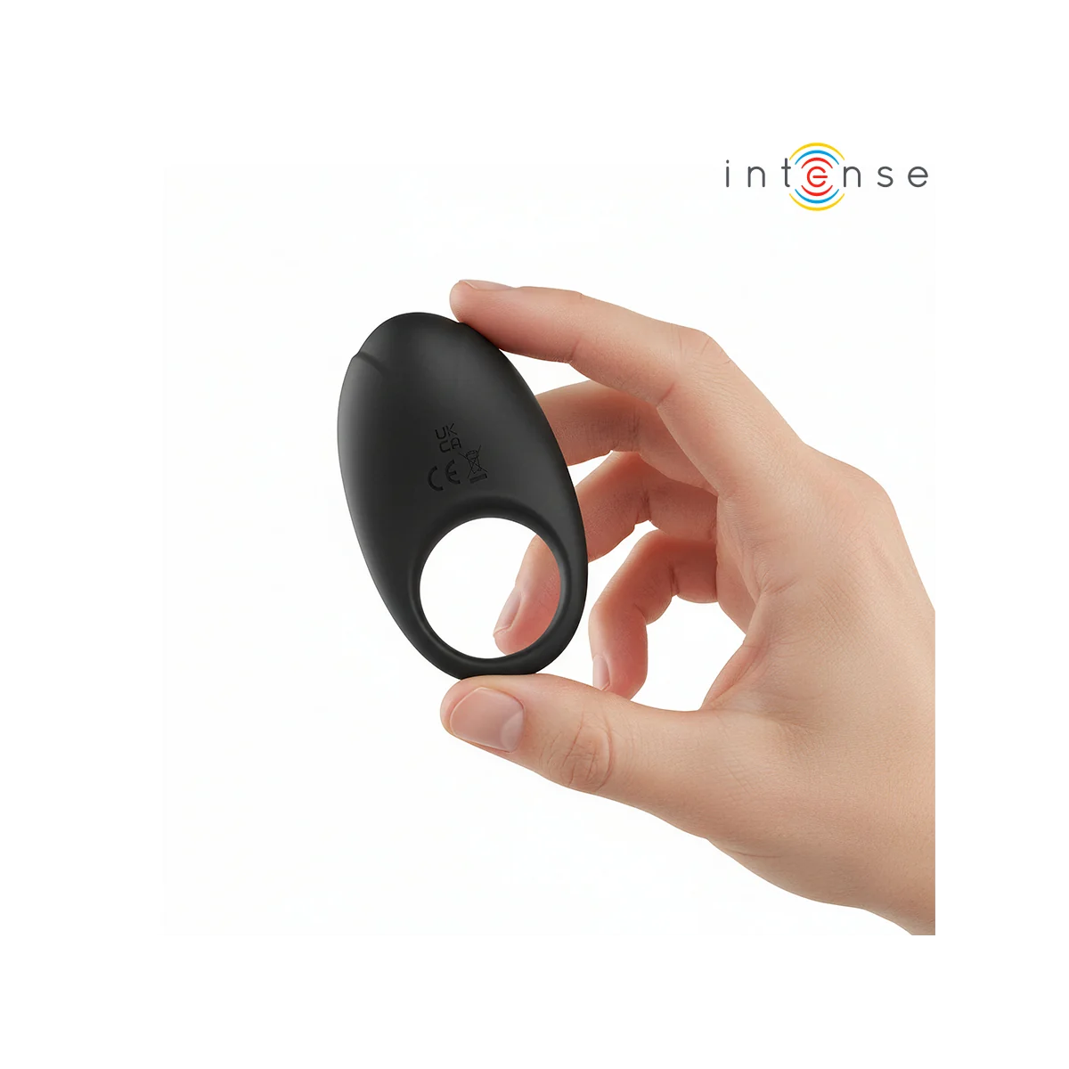 Merlotte Anillo Vibrador Con Estimulación De Clítoris Negro von Intense For Him
