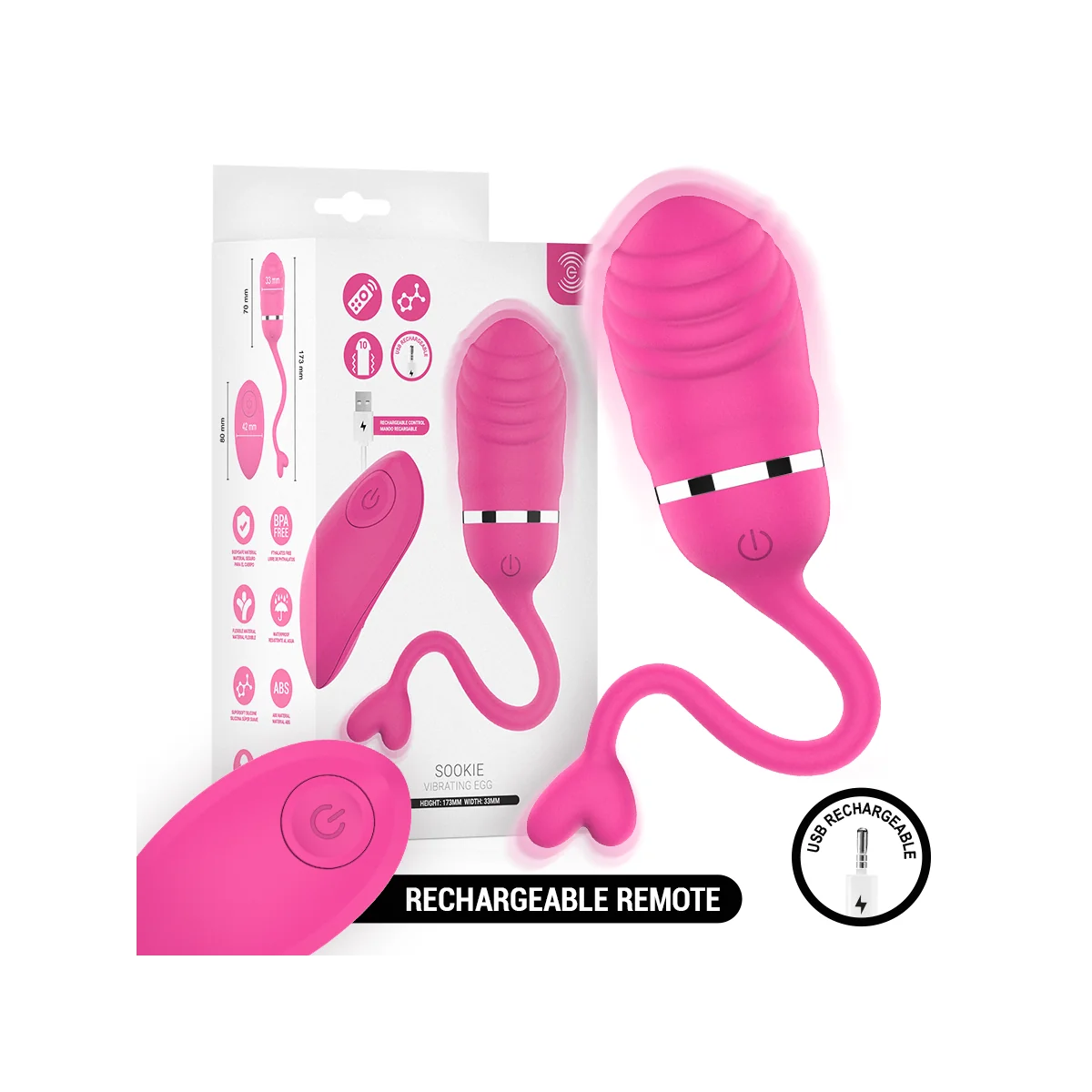 Sookie Fernbedienungs-Vibrationsei Rosa von Intense Remote Control