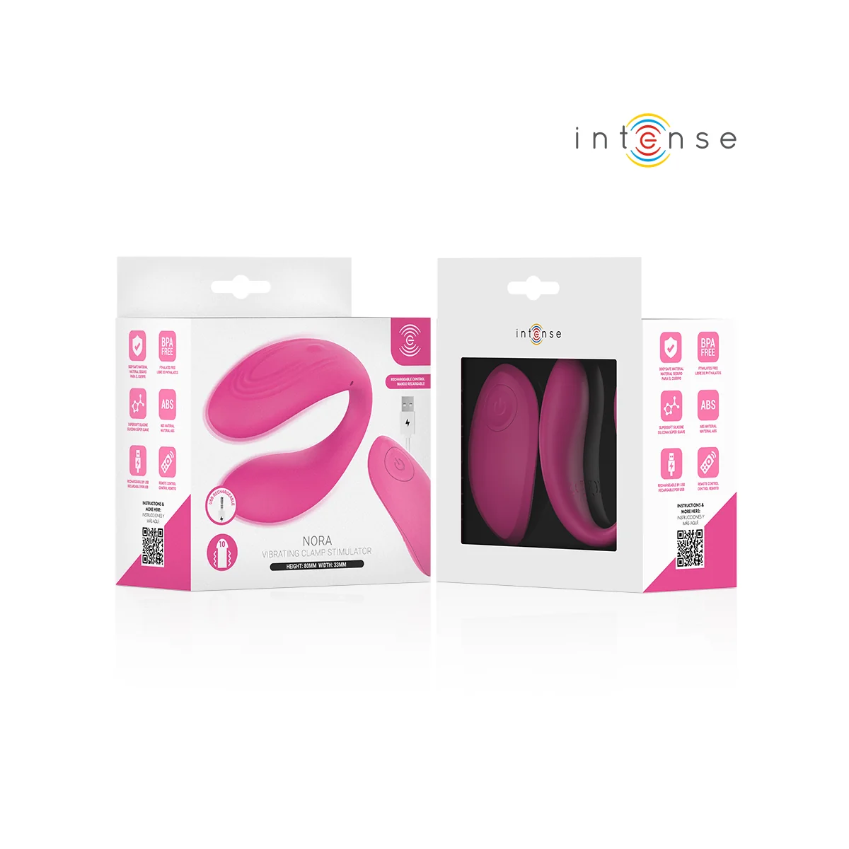 Nora Vibrationsklemmenstimulator Pink von Intense Remote Control
