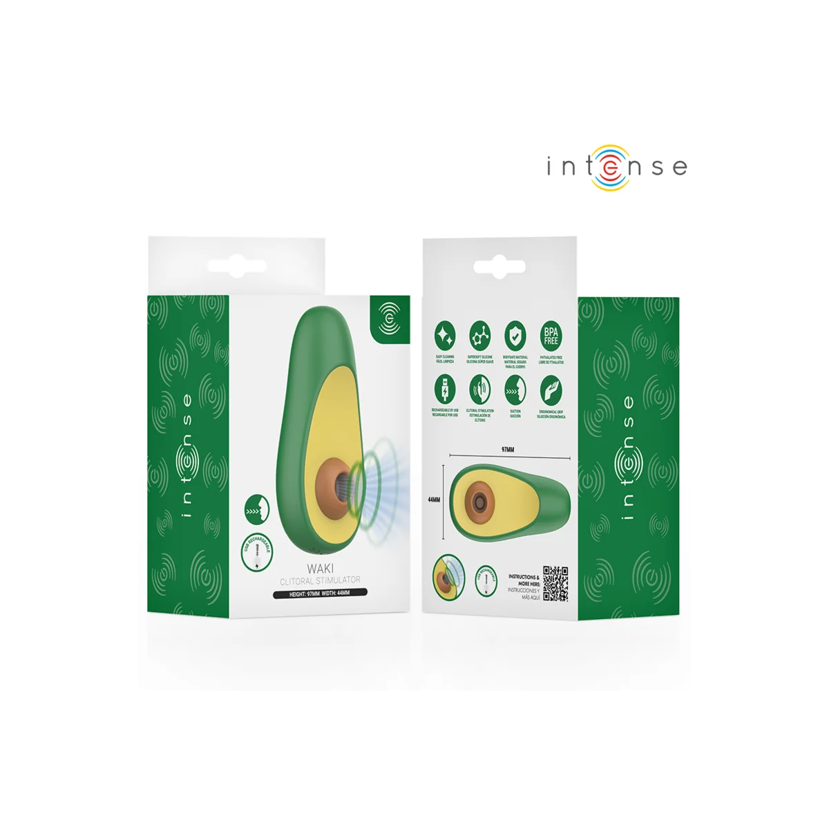 Waki Avocado Klitoralsaugsstimulator von Intense Fun Toys