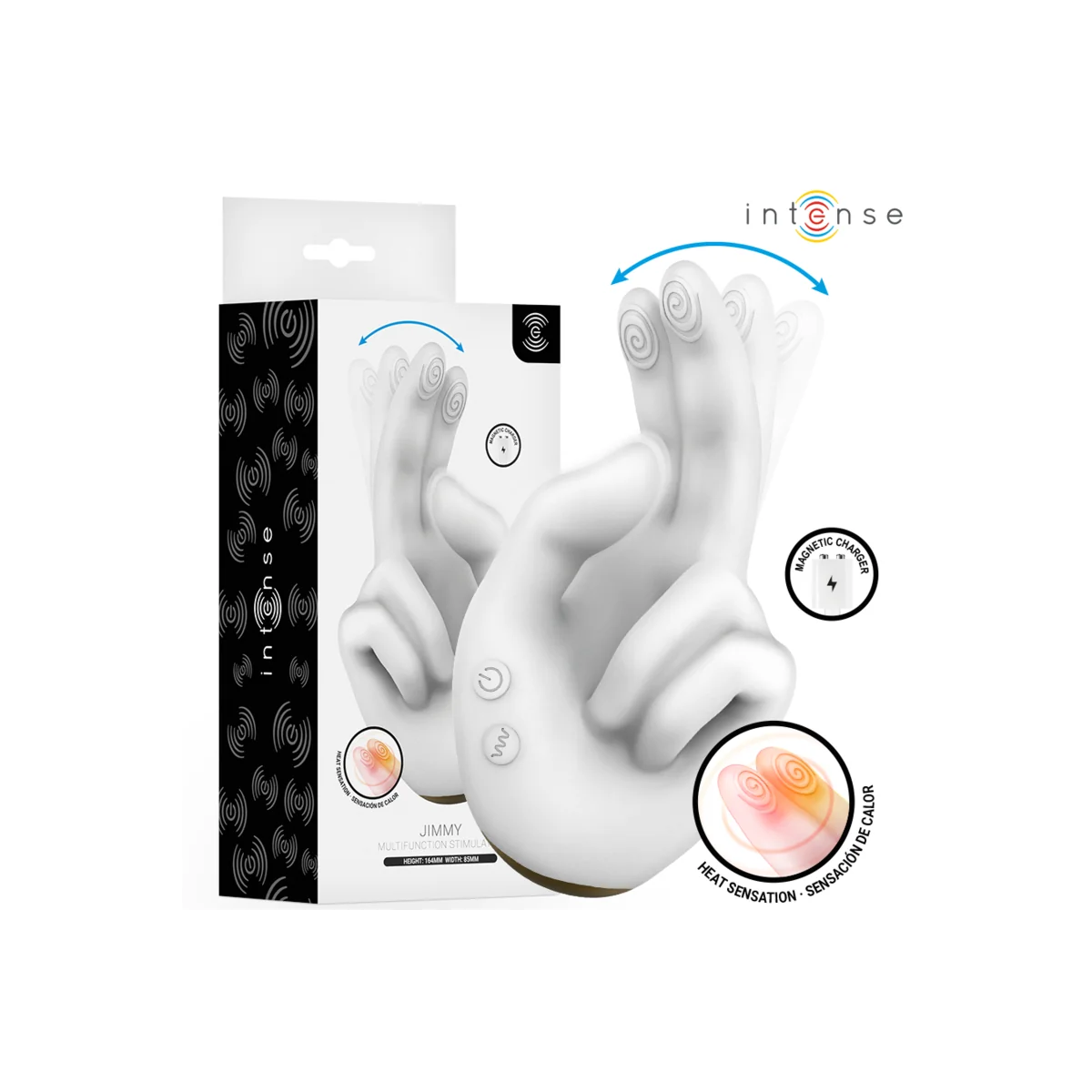 Jimmy Handgeformter Multifunktionsstimulator mit Vibration und Wärme von Intense High Tech
