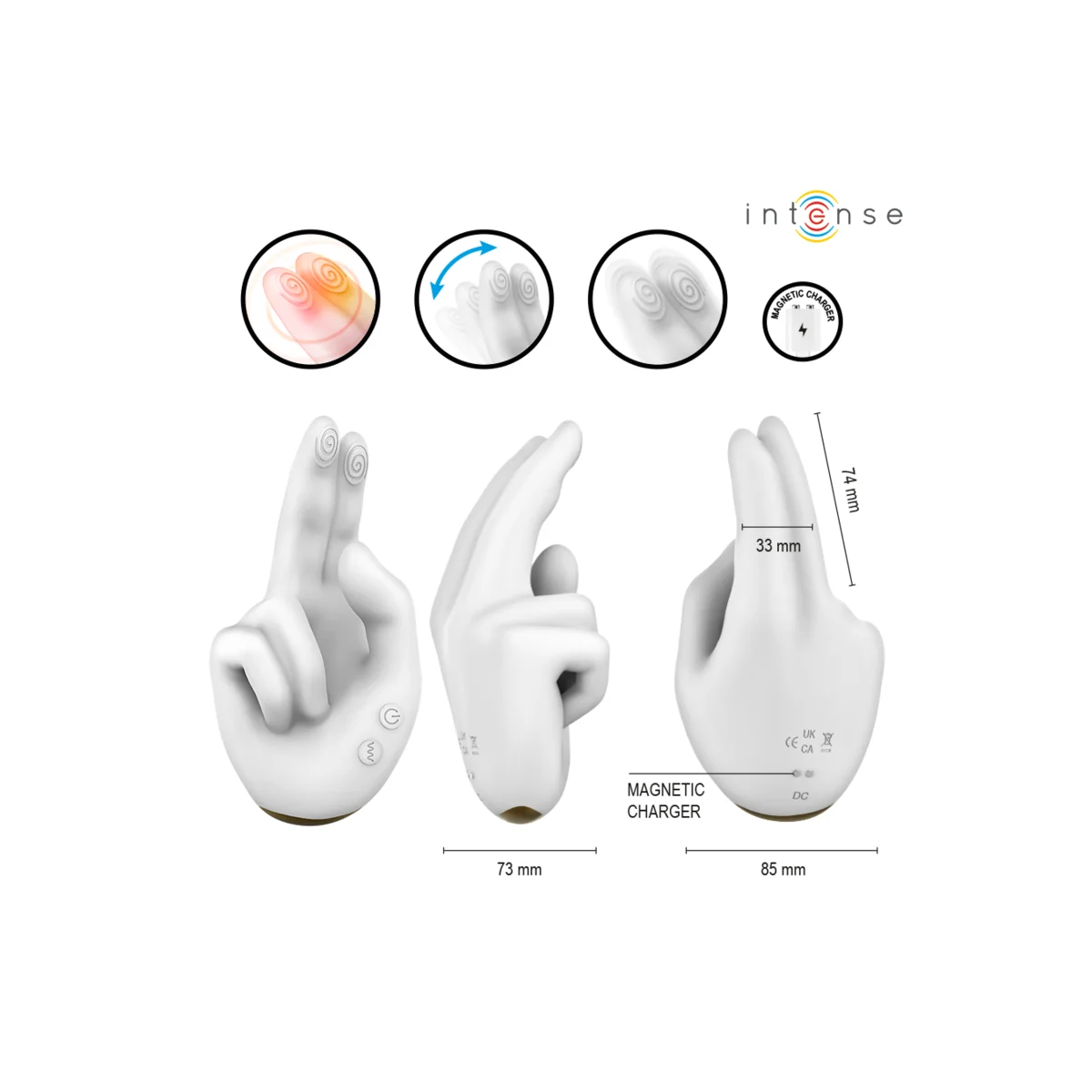 Jimmy Handgeformter Multifunktionsstimulator mit Vibration und Wärme von Intense High Tech