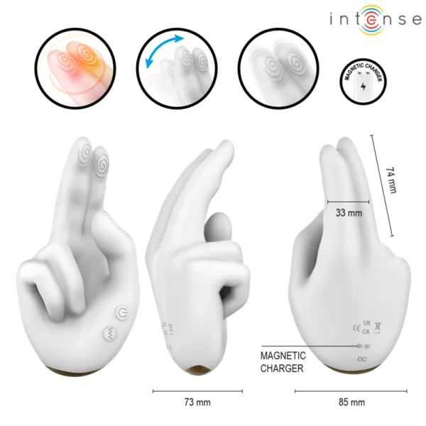 Jimmy Handgeformter Multifunktionsstimulator mit Vibration und Wärme von Intense High Tech
