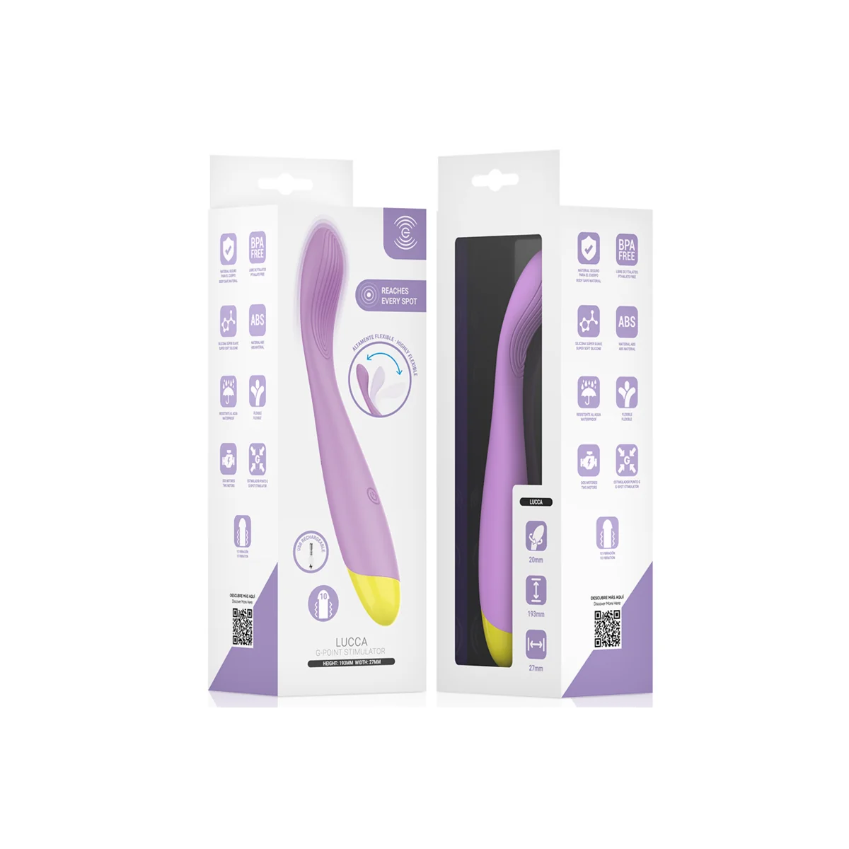 Lucca Flexibler, Usb-aufladbarer G-Punkt-Stimulator von Intense High Tech
