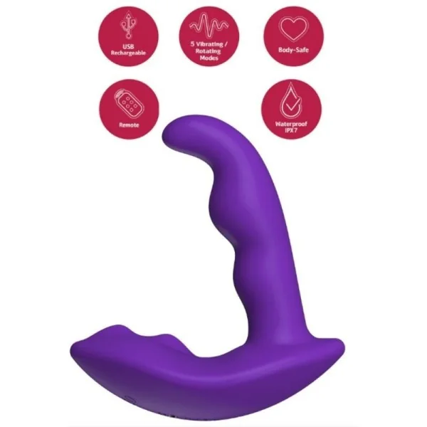 Rotierender, Vibrierender Analstimulator mit Fernbedienung – Lila von She.E.O