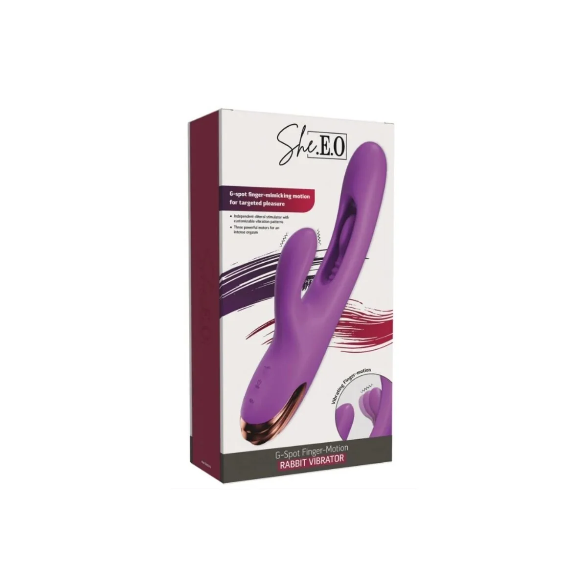 Hasen-G-Punkt-Vibrator mit Digitaler Bewegung, Lila von She.E.O