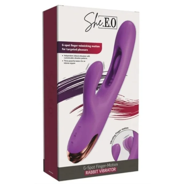 Hasen-G-Punkt-Vibrator mit Digitaler Bewegung, Lila von She.E.O