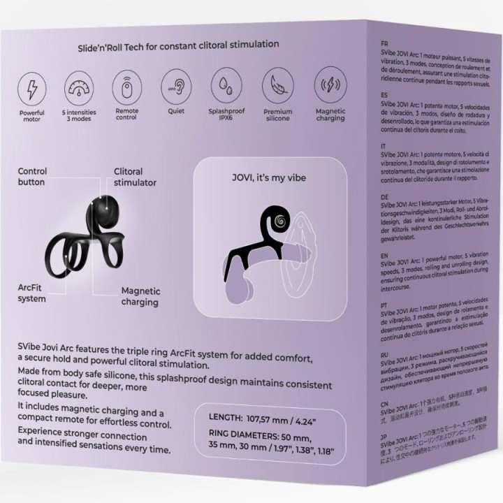 Jovi Arc Couple Ring Fernbedienung Schwarz von Snail Vibe