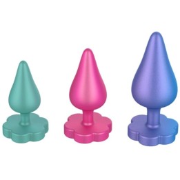 Luster Anal Trainingsset S/M/L mit Blumenförmiger Basis von Romp