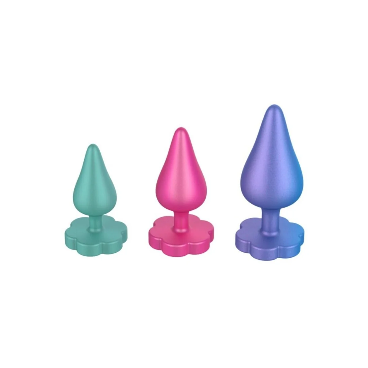 Luster Anal Trainingsset S/M/L mit Blumenförmiger Basis von Romp