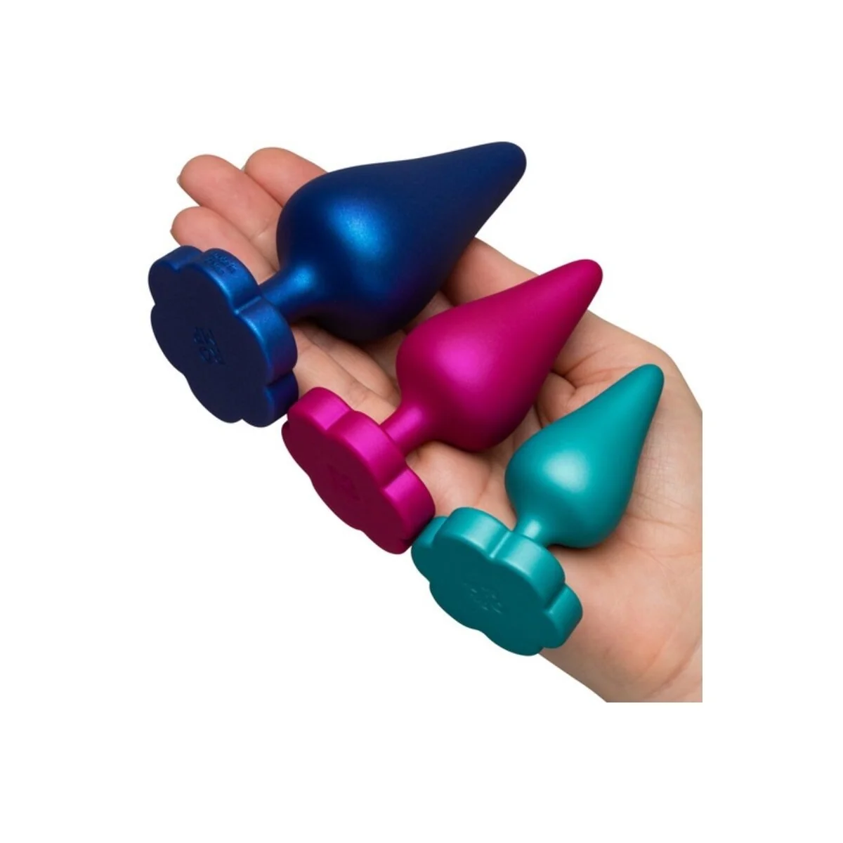 Luster Anal Trainingsset S/M/L mit Blumenförmiger Basis von Romp