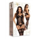 Noir Fantasy Corset & String Schwarz von Beauty Night Fashion | Fesselliebe.de