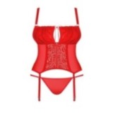 Blossmina Korsett & Tanga Rot von Obsessive | Fesselliebe.de