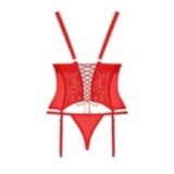 Blossmina Korsett & Tanga Rot von Obsessive | Fesselliebe.de