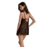 Eco Drosera Chemise & Tanga Schwarz von Passion Eco Collection | Fesselliebe.de