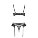 Eco Kerria 3er Set mit offenem BH Schwarz von Passion Eco Collection | Fesselliebe.de