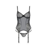 Eco Leafa Korsett & Tanga Schwarz von Passion Eco Collection | Fesselliebe.de