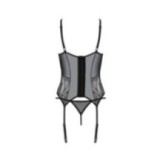 Eco Leafa Korsett & Tanga Schwarz von Passion Eco Collection | Fesselliebe.de