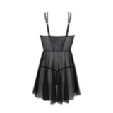 Eco Selaginella Chemise & Tanga Schwarz von Passion Eco Collection | Fesselliebe.de