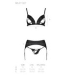 Miley 3er Set mit offenem BH Schwarz von Passion-Exklusiv | Fesselliebe.de