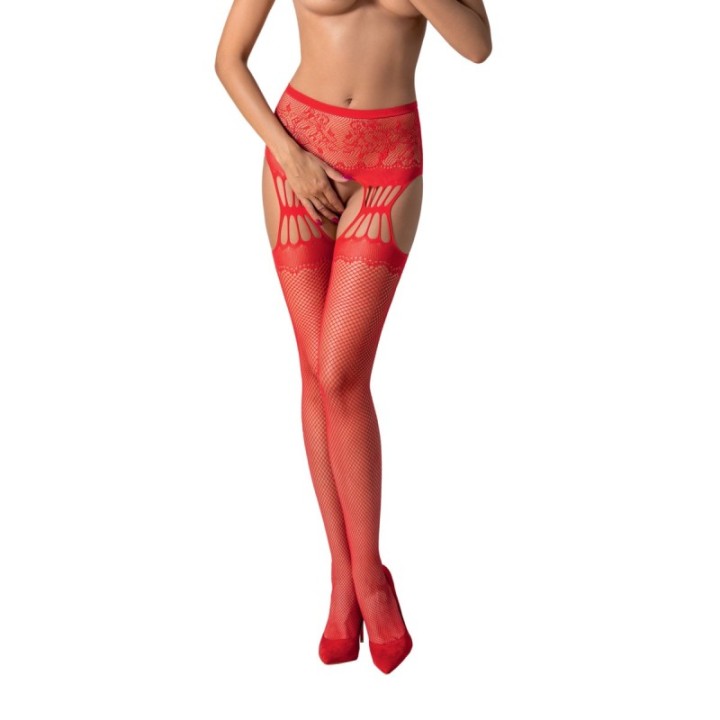 Strumpfhose offen (OUVERT Strumpfhose) Rot S027 von Passion-Exklusiv | Fesselliebe.de